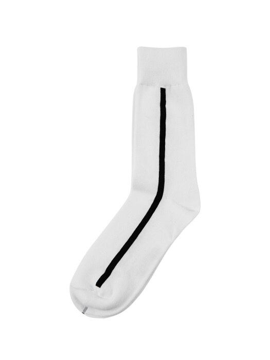 UNISEX Side Line Socks aaa078u(White / Black)