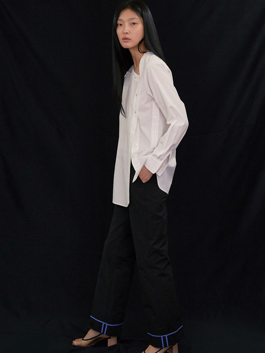 18SS CONTRAST PIPING HEM PANTS (BLACK)