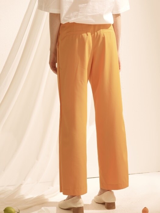 Taped Semi-wide Pants - Orange