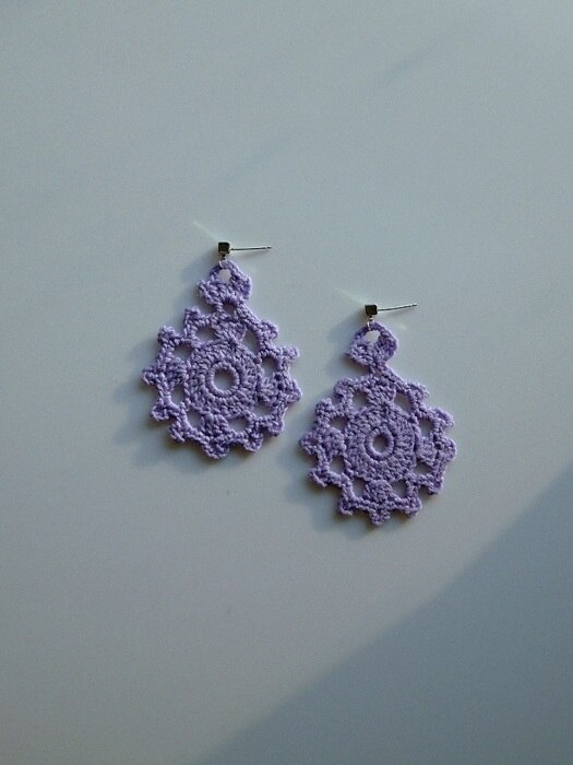 double lace silver post earring