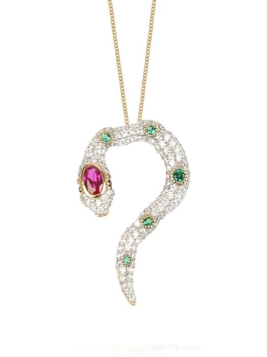 KISS OF THE SNAKE NECKLACE - CRYSTAL - 