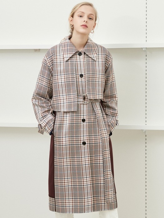 unbalance detail trench coat Check