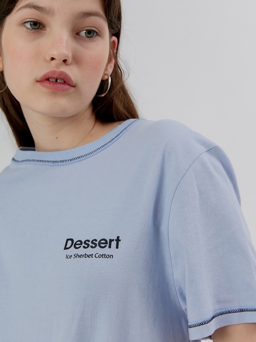 Dessert Stitch Half T Shirt [Sky blue]