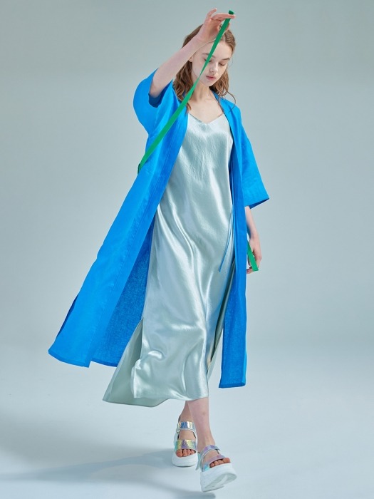린넨 Serenity long robe [Very blue]