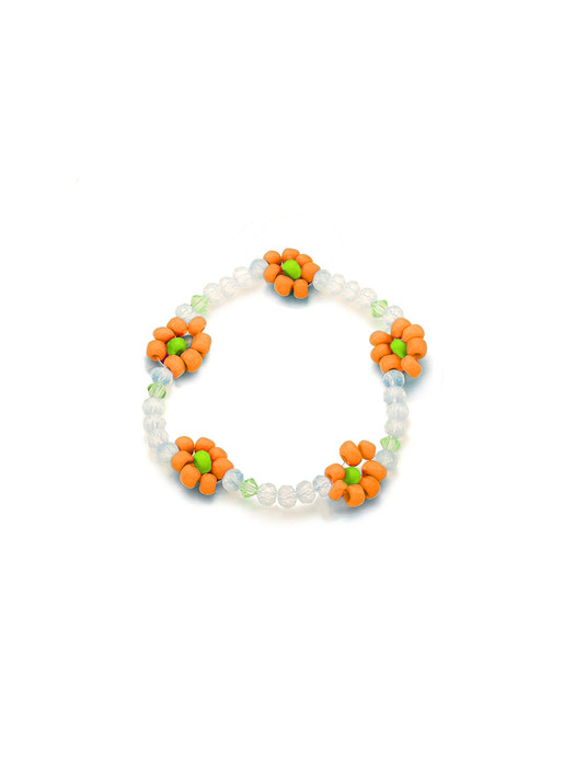 Flower Beads Bracelet_Orange