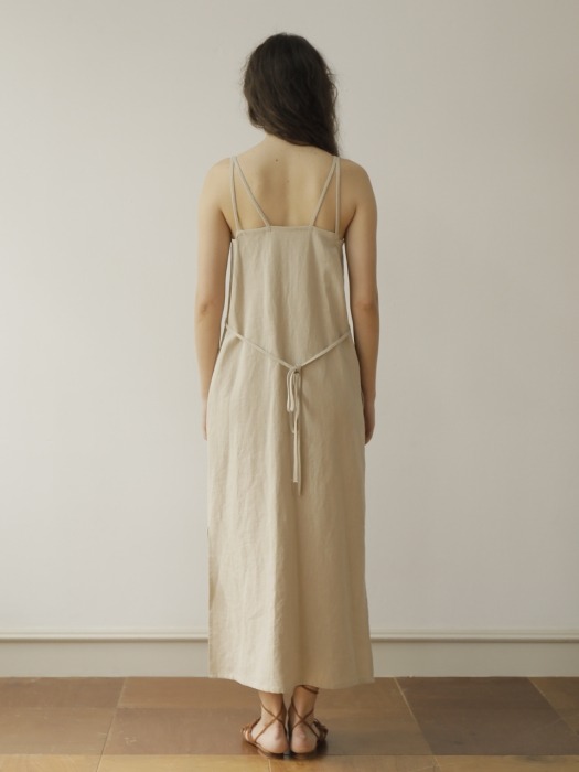 19SS LINEN MAXI DRESS /BEIGE