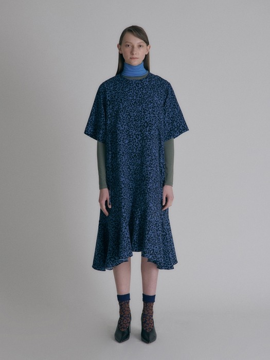 Leopard print dress_Blue