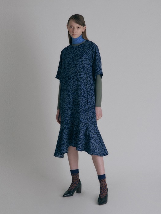 Leopard print dress_Blue