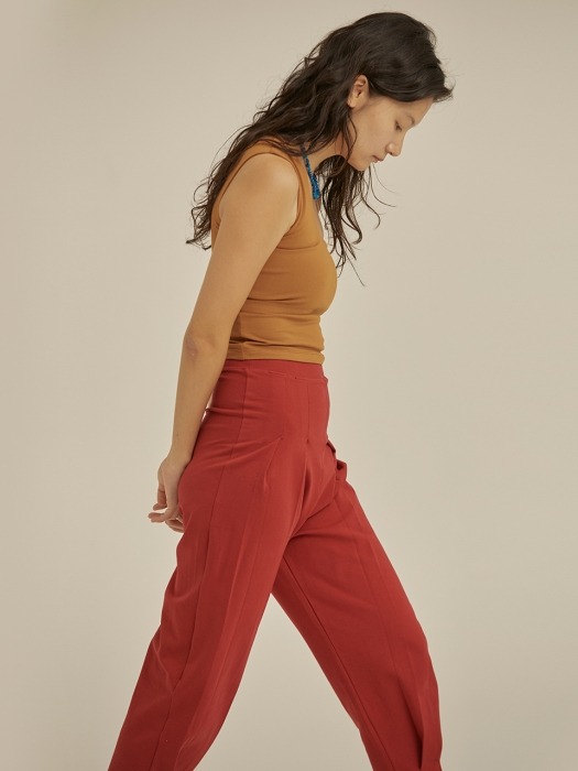 High-rise pleated pants-2colors