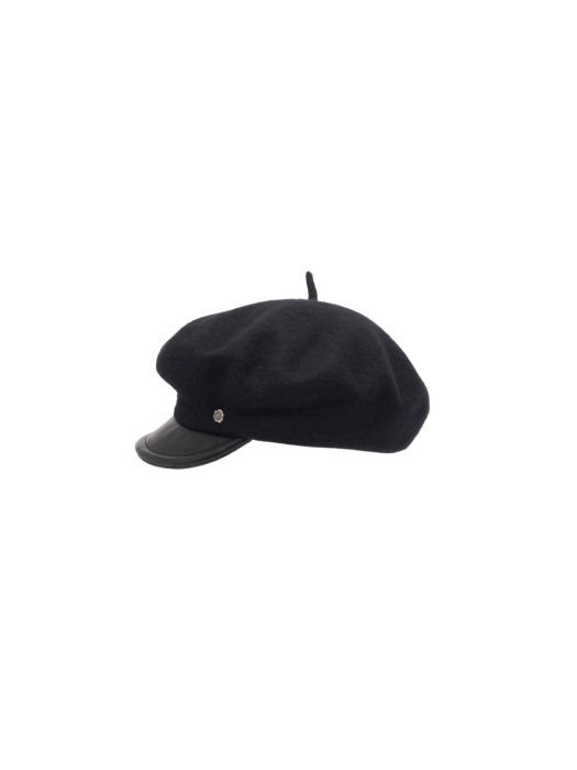 Duck beret -Black/Lambskin Black