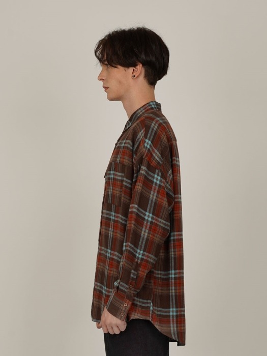 PLAID CHECK SHIRTS_BROWN