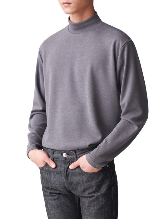 Mock Neck Sweater Charcoal
