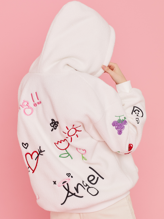 MD DOODLE HOODIE(WHITE)