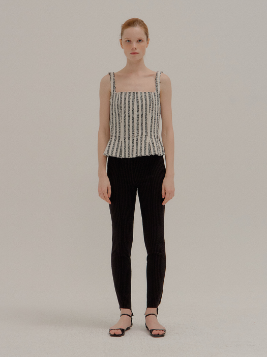 PAGETTE Striped Bustier Top