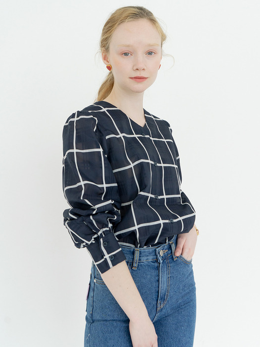 Checked Organza Blouse