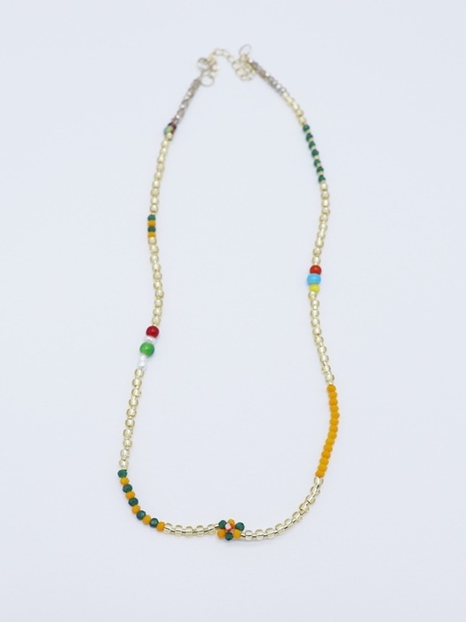 Mini flower multi beads Necklace 꽃 비즈 담수진주 초커 목걸이