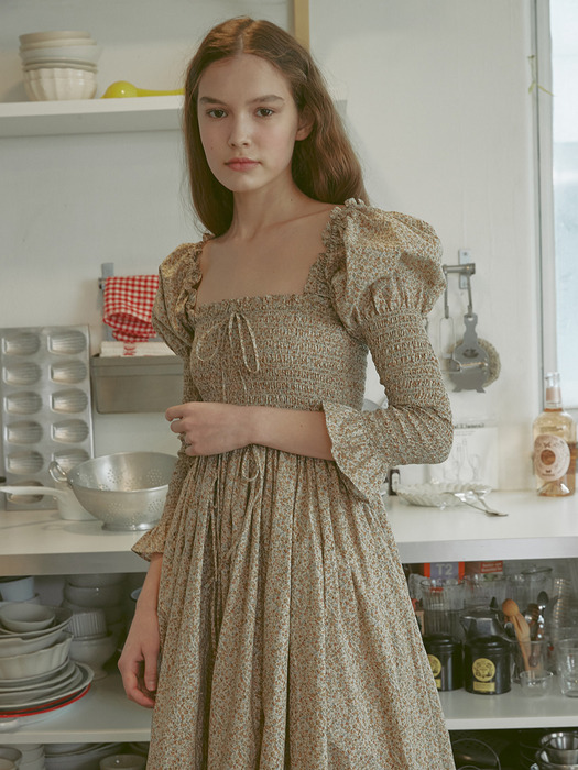 Olivia Shirring Pleated Dress_2Color