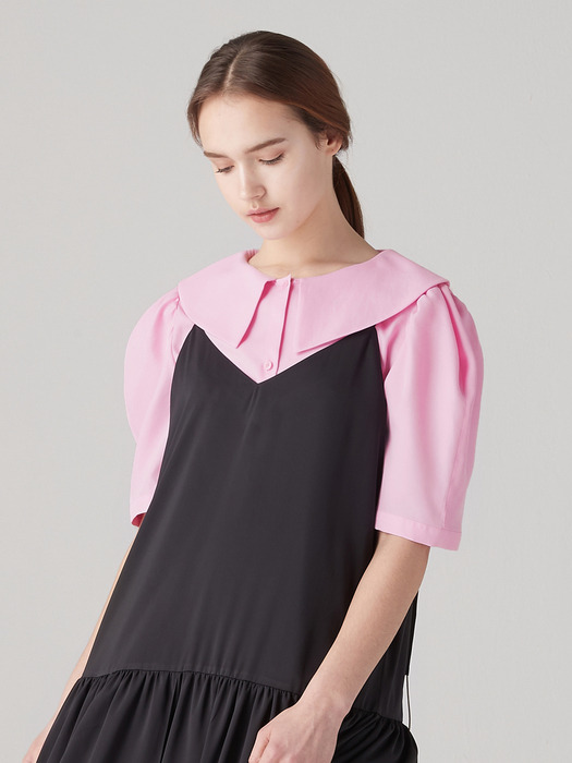 Flat collar blouse - Pink