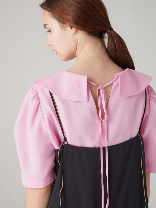 Flat collar blouse - Pink