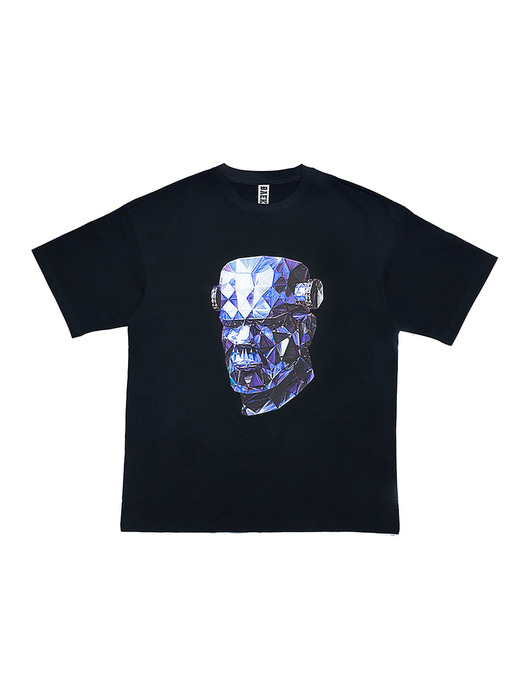 VIVID FRANKENSTEIN PRINT T-SHIRT [BLACK]