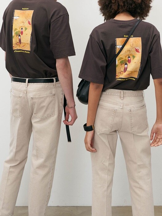 민화 티셔츠 Art Coreen 초충도(신사임당) - 차콜