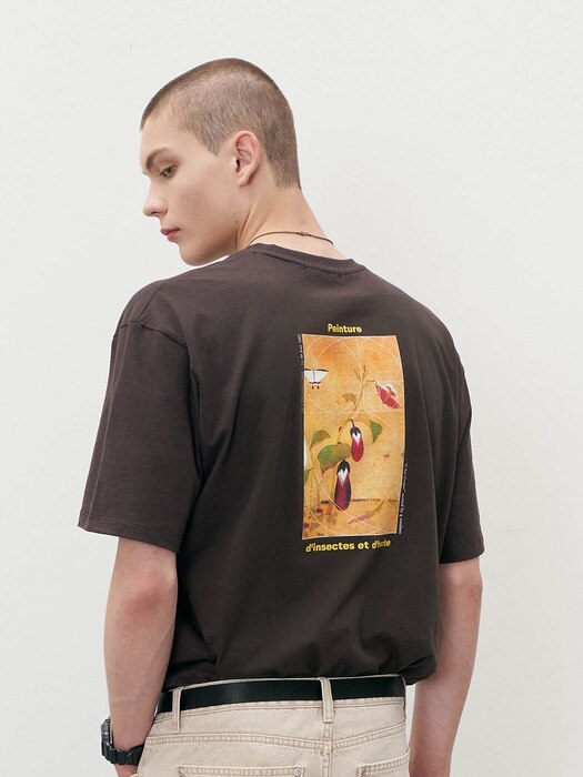 민화 티셔츠 Art Coreen 초충도(신사임당) - 차콜