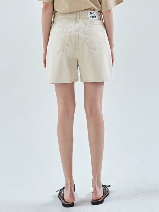 RUBY WIDE COTTON SHORT_OATMEAL