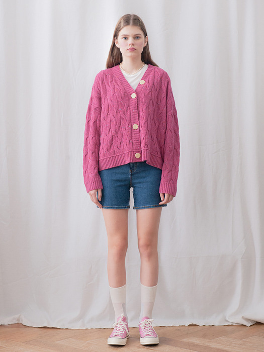 cherry cable cardigan