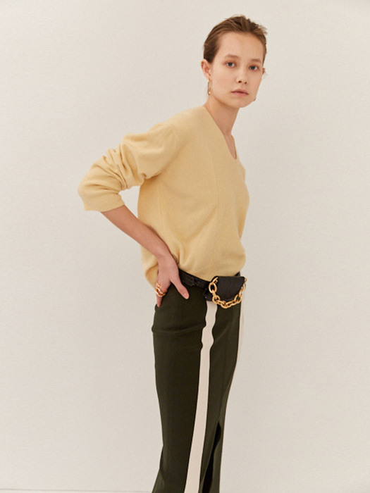 vollide cashmere top_butter yellow