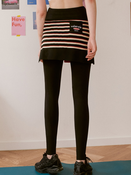 rolarola★DETACHABLE STRIPE KNIT TIED-UP LEGGINGS_LS-20564 Multi Stripe Cotton Blend Sweater Tights – MeMoi