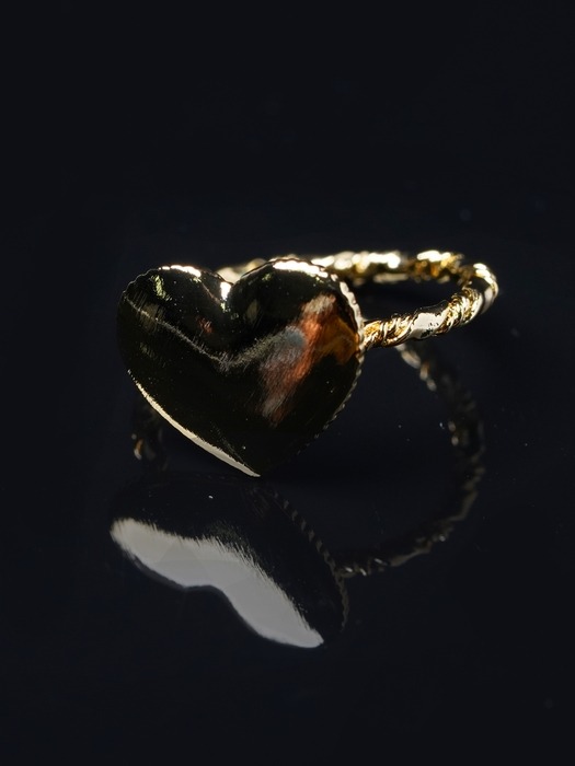 Vintage heart gold point Ring 빈티지 하트 포인트 골드 꼬임 반지