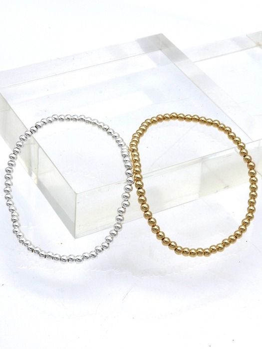 3mm silver gold ball daily simple Bracelet 925실버 은볼 팔찌 3mm