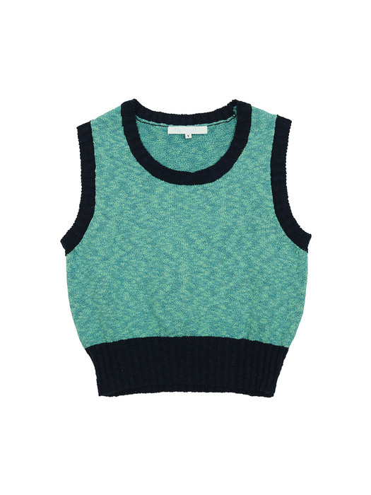 U-NECK CROP VEST_BLUE