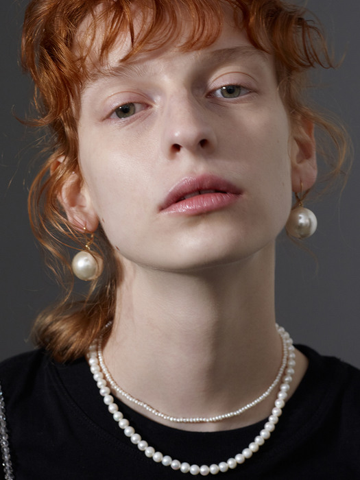 [단독]The big drop pearl earrings