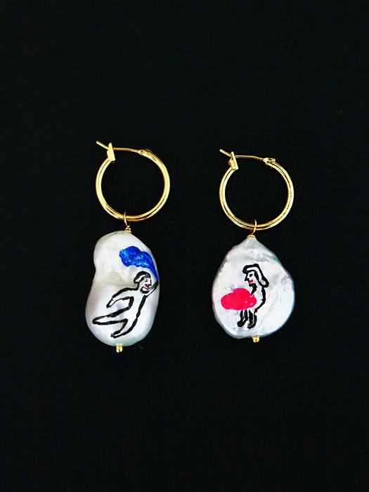 Blue and Pink Cloud Earring 