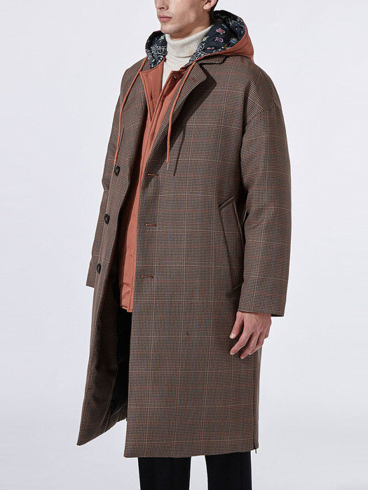 [black label] oversized check belted down coat_CLCAW19854BRX