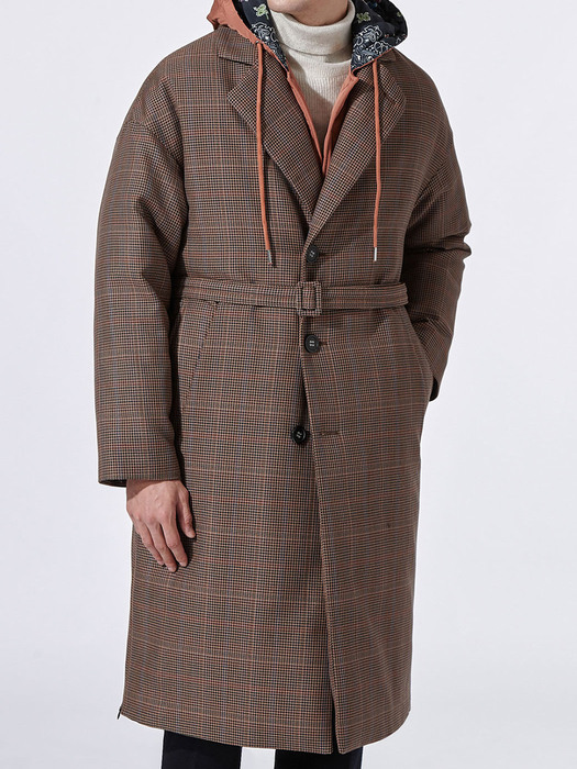 [black label] oversized check belted down coat_CLCAW19854BRX