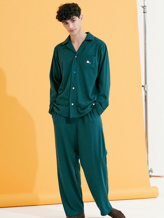 Men`s Toothbrush Darkgreen Pajama Set