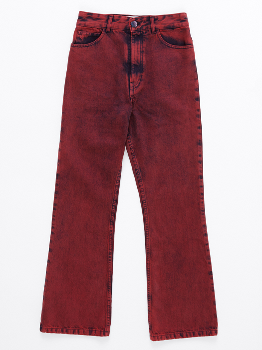 Dark red flared jeans_B206AWN001RD