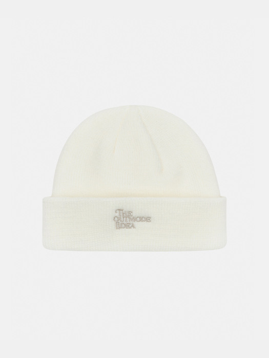  SOLID LETTERING BEANIE - IVORY