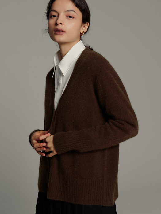 Racoon knit cardigan brown