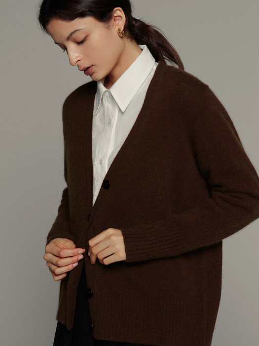 Racoon knit cardigan brown