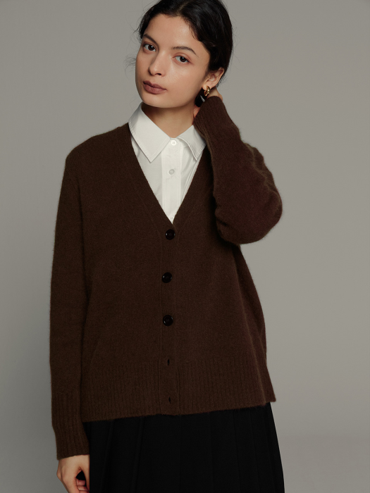 Racoon knit cardigan brown