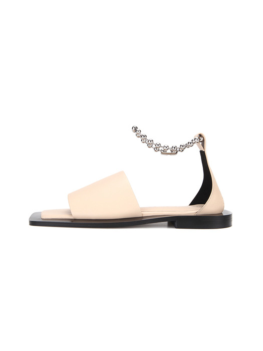 Wide Square Sole Slide Sandals | Ivory