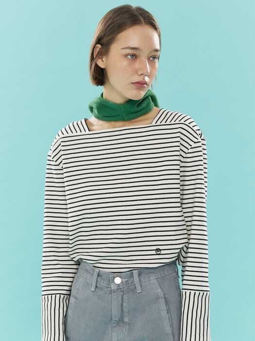 Camille Boat-neck T-Shirt_Oatmeal