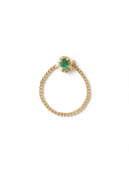 Vintage emerald chain ring