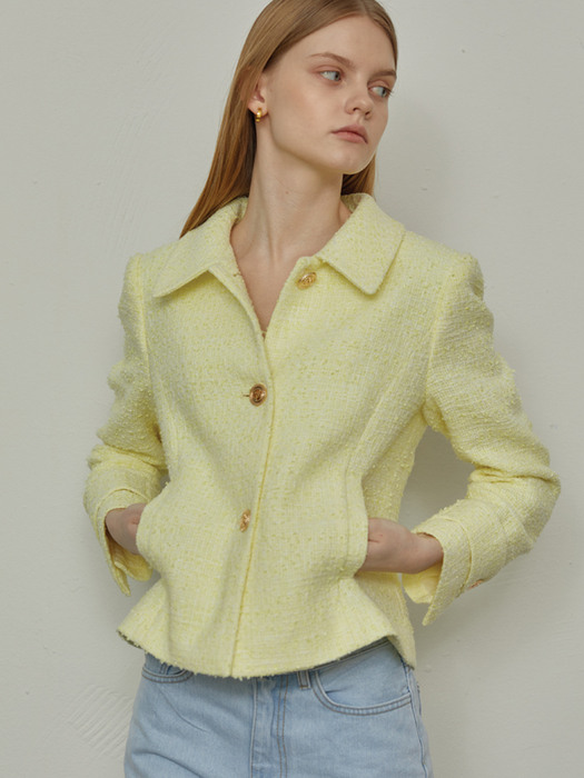 Lemon Yellow Tweed Jacket