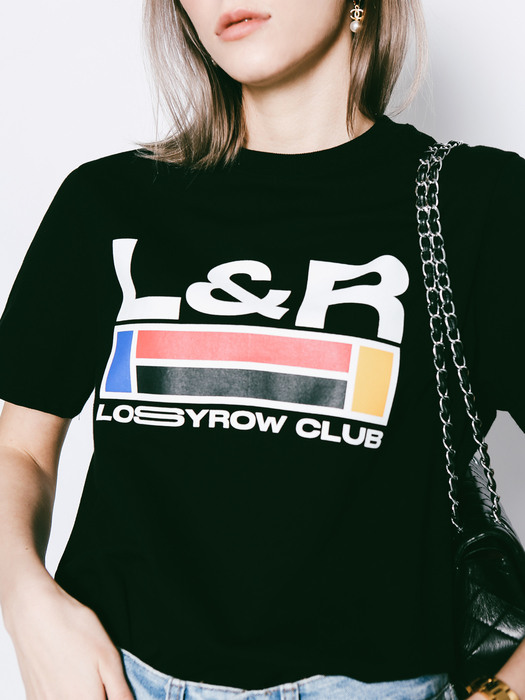 Lossy Big Logo Half Sleeve T-Shirt Black