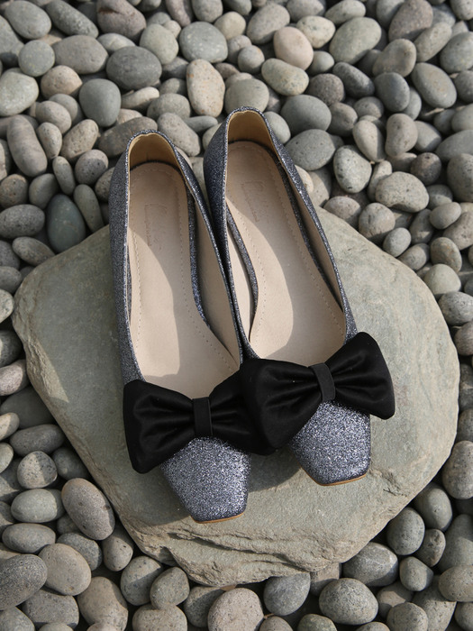 Dorothy Ribbon Shoes (Glitter Navy)