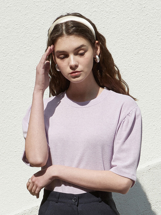 amr1239 laced puff T shirts (purple)